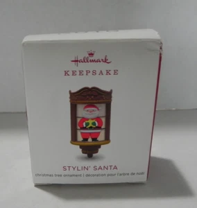 Hallmark Keepsake Miniature Ornament Stylin' Santa Rotates 2018 NEW - Picture 1 of 2