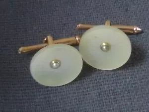 Vintage 14k Gold M.O.P Larter & Sons Shirt Studs. With Pearl. - Picture 1 of 9