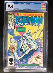 🔑🔥 Iceman #1 CGC 9.4 NM Marvel 1984  Mike Zeck Cover FIRST mini-series 🔥🔑💎