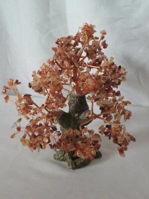 Amber Tree of Happiness 10 inches High Copper Colored Wire - Image 1 of 4