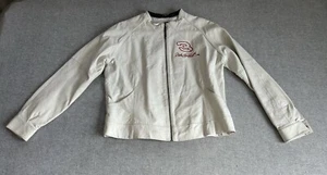 NASCAR Dale Earnhardt # 3 Wilson White  leather jacket Womens XL 90s Rare - Picture 1 of 23