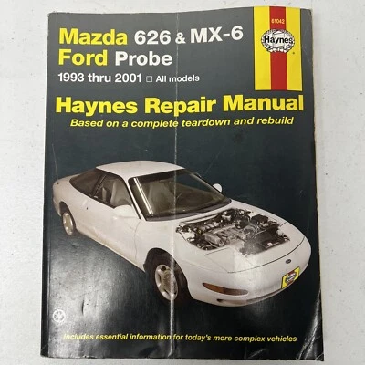 Manual de reparación de auto Haynes 61042 Mazda 626 y MX-6 Ford Probe 1993 a 2001 todo  Foto 1 de 3