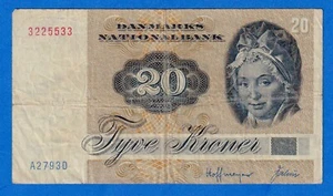 Denmark 20 Kroner 1979 P-49a(3) Hoffmeyer & Valeur Circulated Note 3225533 - Picture 1 of 4