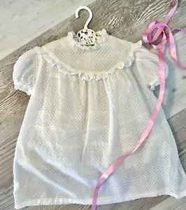 Vestido vintage para niño pequeño, blanco punteado suizo, Pascua, bautizo - Imagen 1 de 11