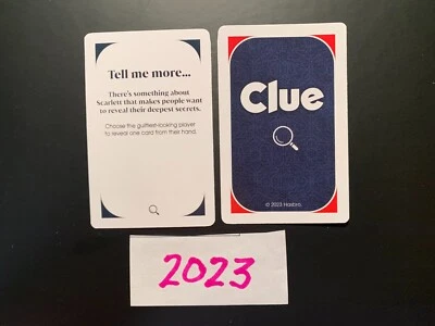 Clue  2023  Tell me more Card   Game Replacement Pieces - Image 1 of 2