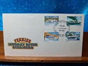 First Day Cover📮1979 (4 stamps) FERRIES AND MURRAY RIVER STEAMERS📮 Geelong VIC - Picture 1 of 2