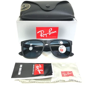 Ray-Ban Sunglasses RB4165 JUSTIN 622/2V Matte Black Rubberized Polarized Lenses - Picture 1 of 12