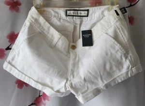 New With Tags Women's Abercrombie & Fitch White The A&F Short Shorts Size 0 w 25 - Picture 1 of 4