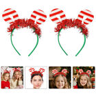  3 Pcs Festival-Haarschmuck Weihnachts-Cane-Stirnband Kopfbedeckung Damen
