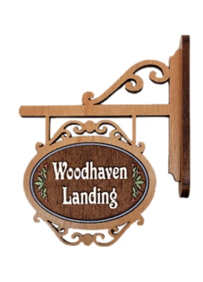 VICTORIAN DOLLHOUSE WOOD WORKS 1:12 Miniature Personalized Hand Painted Dollhouse Sign