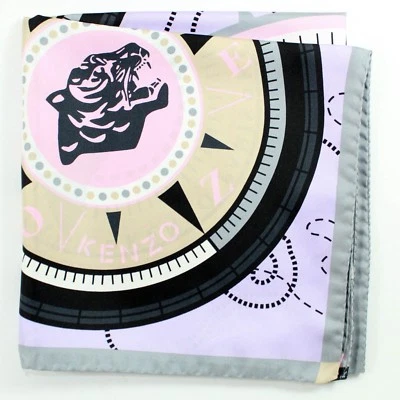 100% New - Kenzo Silk Scarf Lilac Logo Print Large 36" Square GENUINE 181190 - Image 1 of 4