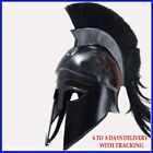 Medieval-Greek-Corinthian-Helmet-with-Black-Plume-Armor-Knight-Spartan
