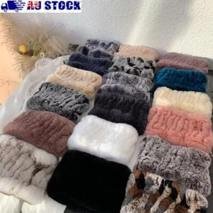 Elastic Rabbit Fur Scarf Winter Warmer Fur Collar Neck Winter - Picture 1 of 21