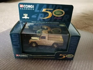 CORGI CLASSICS 07103 50TH ANNIVERSARY GOLD PLATED LAND ROVER AND BOX - Picture 1 of 5