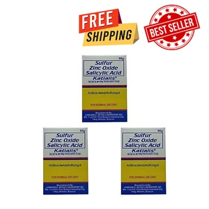 KATIALIS SOAP - Pack of 3 - Sulfur Zinc Oxide Salicylic Acid - Picture 1 of 2