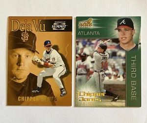1996 Pinnacle Deja Vu & 1998 Pacific Chipper Jones Baseball Card Lot #161 #105 - Picture 1 of 1