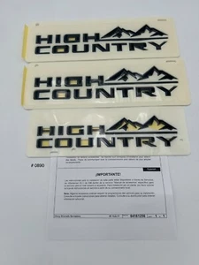 NUEVO Chevrolet Silverado HD 2020-24 High Country emblemas negros brillantes 85101611 OEM - Imagen 1 de 2