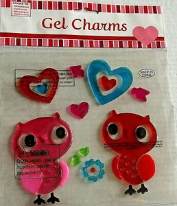 VALENTINE'S DAY Window Gels OWL COUPLE/HEARTS - Picture 1 of 1