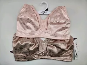 2 PACK GLORIA VANDERBILT Women's 40DD 42DD Full Cover Bra Wire Free Beige Pink - Picture 1 of 6