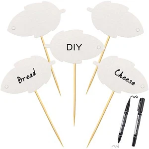 50 Blank Toothpick Flags Cupcake Markers for Weddings Parties Buffet Labels - Picture 1 of 6