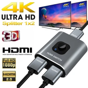 2 in 1 Out HDMI Bi-Directional Switcher 4K HDMI Splitter Switch 1 in 2 Out US - Picture 1 of 6