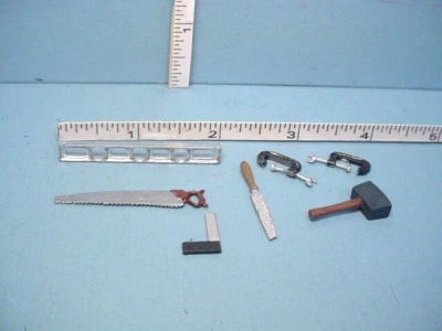Miniature Carpenter's Tool Set #2 (6 pc) Reynolds Metal Non-Working  1/12th Sc - Image 1 of 2