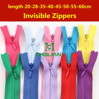 8-24Inch (20-60cm) Nylon Zipper 3# Invisible Zippers Tailor Sewing 20pcs/lot - Image 1 of 4