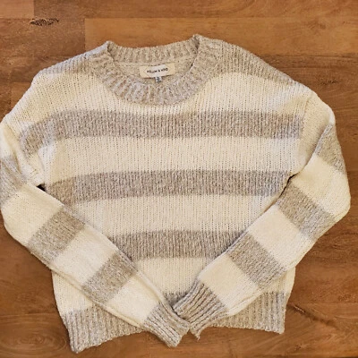 Suéter de mujer Willow and Wind a rayas blancas y grises talla S Foto 1 de 4