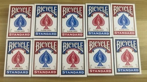 10 Bicycle Playing Card Decks Red & Blue, Very Lightly Used. Great Condition! - Picture 1 of 4
