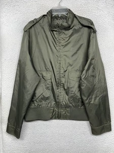 Levis Jacket Mens Large Olive Green Nylon Bomber Military Style Ripstop Pockets - Picture 1 of 12