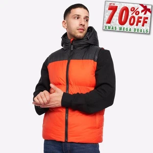 Crosshatch Chemerley Mens Designer Hooded Outdoor Fashion Gilet Orange - Picture 1 of 5