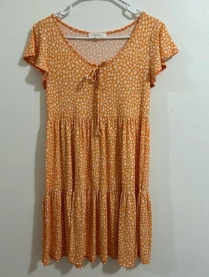 Lindo Vestido de Verano Jessica Simpson Floral Naranja Dulce Cintura 30 pulgadas Adolescentes Adultos Foto 1 de 4