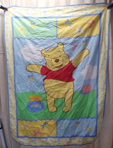 Vintage Winnie Puuh Bettdecke Krippe Decke 80’s Disney 56” X 42” Pulled Seam - Bild 1 von 6