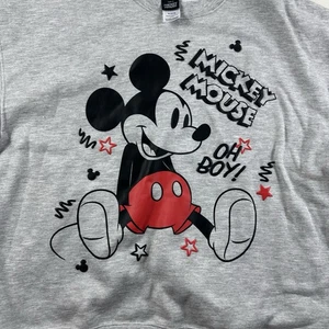 MICKEY MOUSE SWEATSHIRT WALT DISNEY GRAPHIC PRINT Cartoon Gray Womens XL - Picture 1 of 9