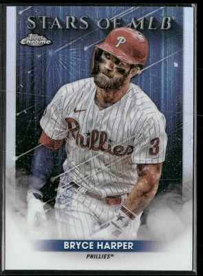 2022 TOPPS STARS OF MLB CHROME BRYCE HARPER PHILADELPHIA PHILLIES #SMLBC-15 - Image 1 of 2
