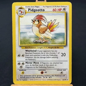 Pidgeotto - 22/102 - Base Set - Unlimited - Rare - Pokemon - WOTC - Played - Picture 1 of 3