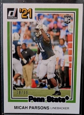 2021 Chronicles Donruss Draft Picks Micah Parsons RC #ed 18/99 #27 Penn State - Image 1 of 2