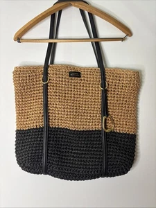 Lauren Ralph Lauren Raffia Braun Beuteltasche Tasche Mode Preppy Euro Minimalistisch Coastal - Bild 1 von 12