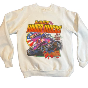 Felpa da corsa vintage anni 90 Rough Riders Dirt Track adulto L bianca telaio frutta - Foto 1 di 14