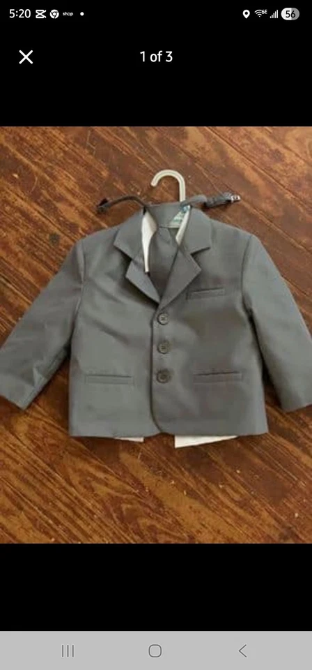 Chaleco Esmoquin Gris Niños Fiesta Formal, Graduación, Boda, Talla 2T Foto 1 de 1