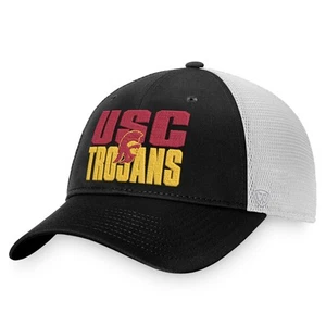 Para hombres Top of the World Negro/Blanco USC Trojans Stockpile Trucker Snapback Sombrero - Imagen 1 de 4