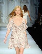 Camilla & Marc womens D'este Frock dress size 8 feather print cold shoulder