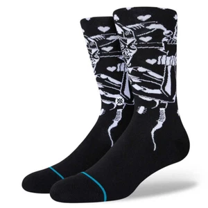 STANCE x DC Comics Harvey Quinn Crew Socks sz L Large (9-13) Black White Batman - Picture 1 of 3