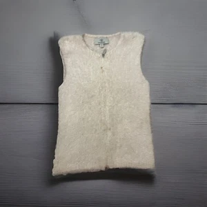 Dismero White Sleeveless Wool Blend Vest Made in Italy Women’s XS Full Zip - Picture 1 of 9