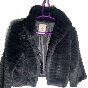Lapis Women's Black Faux Fur Cozy Coat Size M - Picture 1 of 8