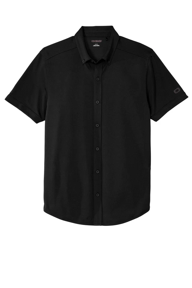 MEN'S OGIO, MODERN MOISTURE WICKING, FULL BUTTON POLO SHIRT, SHORT SLEEVE XS-4XL - Image 1 of 1
