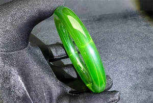 High quality Green Color Star Sapphire Lab-Created Green Corundum Bangle 1pcs - Picture 1 of 5