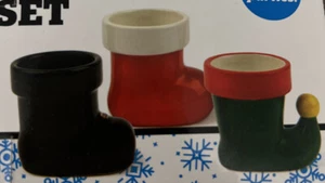 BIGMOUTH INC Holiday Cheer shot glass set - set of 3 Green/red/black - Picture 1 of 4