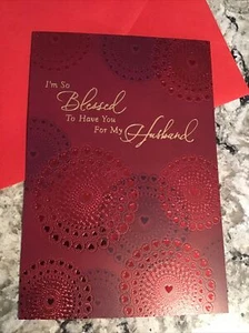 Valentine’s Day For My Husband So Blessed 5.5”x8” Large Hallmark Greeting Card - Picture 1 of 6