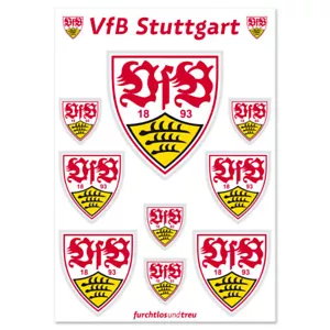 Aufkleber Aufkleberkarte VfB Stuttgart Wappen 10er Set Fußball Verein Bundesliga - Bild 1 von 2